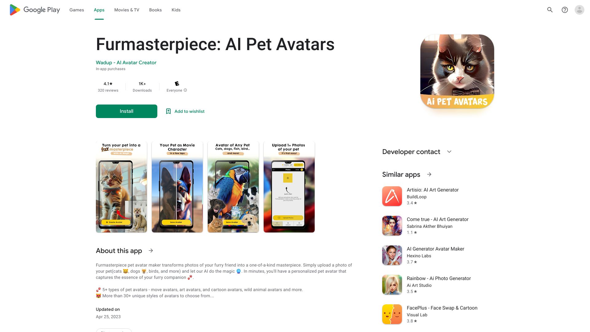 https://play.google.com/store/apps/details?id=com.wadup.furmasterpiece